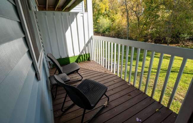 Large Personal Patio at Raleigh House Apartments, MRD Apartments, East Lansing, Michigan