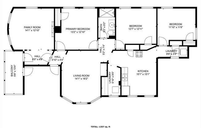 4 beds, 1 bath, 1,200 sqft, $2,400, Unit 2