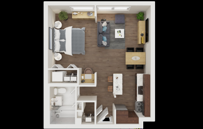 Studio, 1 bath, 530 sqft, $1,134, Unit 407