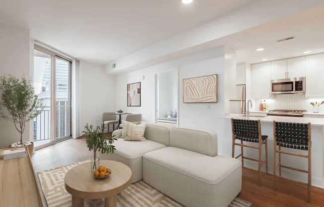 Living Room with Hard Surface Flooring