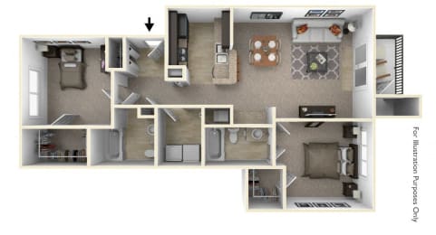 2 beds, 2 baths, 998 sqft, $1,723