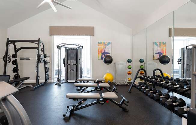 Fitness Center with Strength and Cardio Equipment