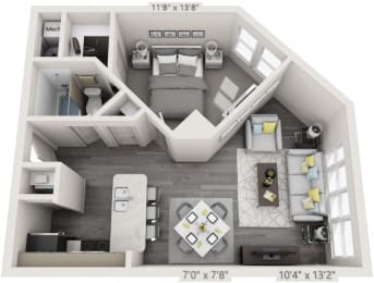 1 bed, 1 bath, 560 sqft, $1,930