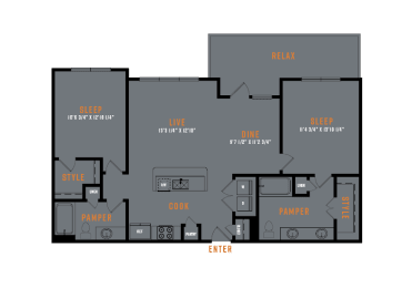 2 beds, 2 baths, 1,149 sqft, $1,980