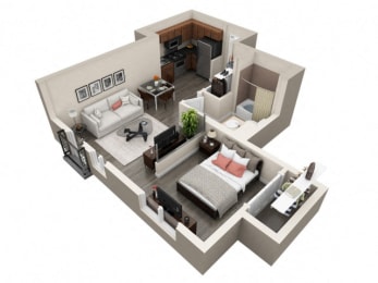 Studio, 1 bath, 415 sqft, $1,790