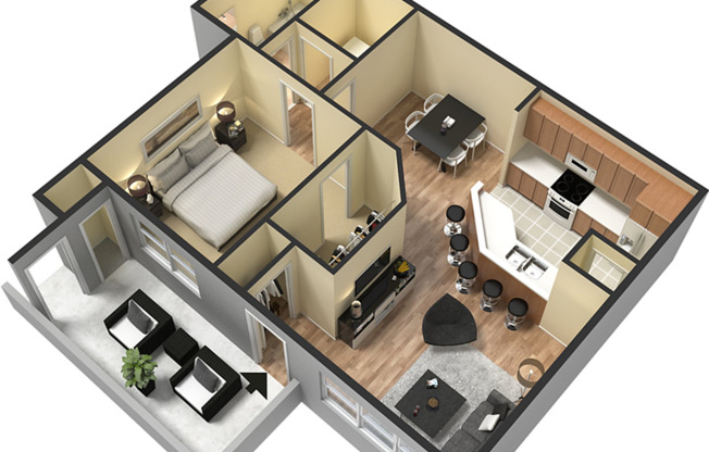 1 bed, 1 bath, 892 sqft, $1,234, Unit 0505