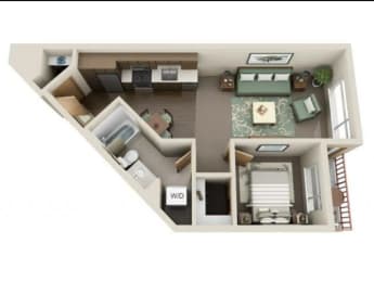 1 bed, 1 bath, 672 sqft, $1,944