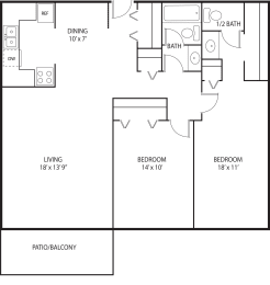 2 beds, 1.5 baths, 990 sqft, $1,785