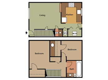 2 beds, 1.5 baths, 1,000 sqft, $1,350