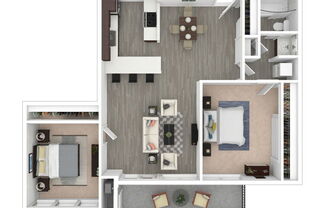 2 beds, 1 bath, 837 sqft, $3,906