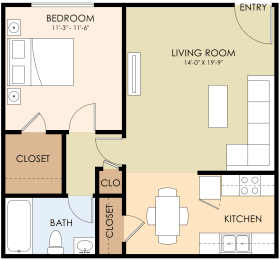 1 bed, 1 bath, 600 sqft, $2,575