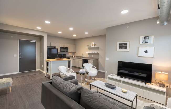 2 Bedroom Apartment Des Moines open concept living room and kitchen