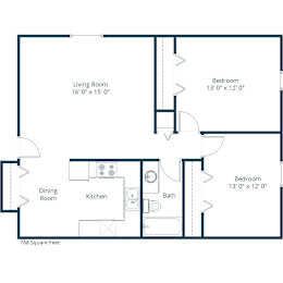 2 beds, 1 bath, 775 sqft, $955