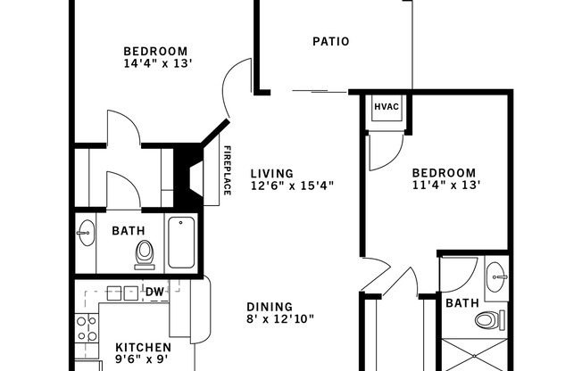 2 beds, 2 baths, 1,125 sqft, $1,675, Unit 2608C104