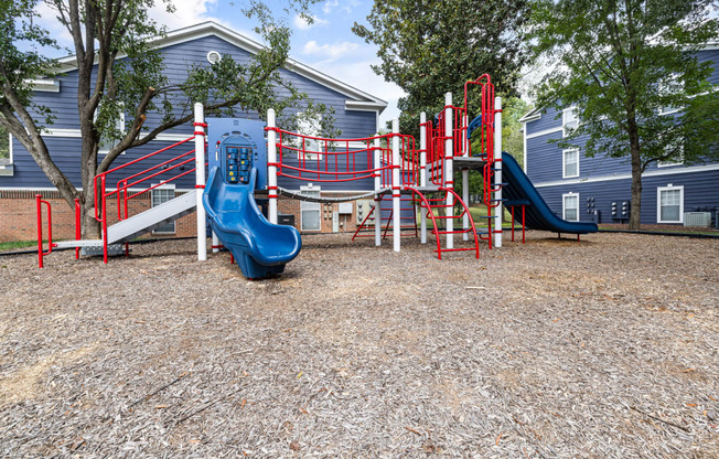our playground is equipped with a variety of slides and equipment