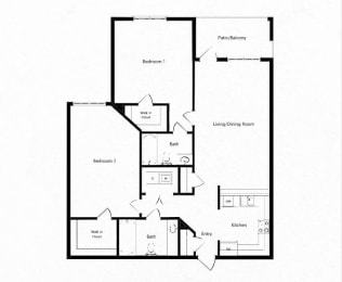 2 beds, 2 baths, 989 sqft, $1,467