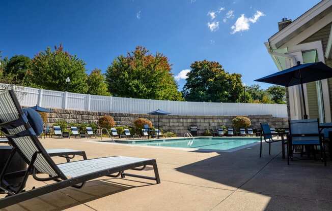 our resort style swimming pool is in front of our building