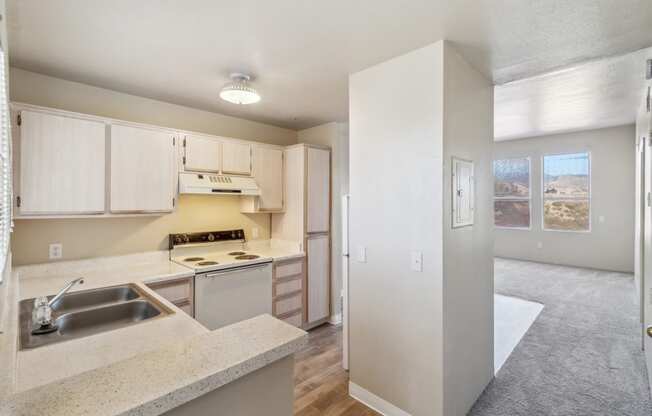 Kitchen and Living Room at Copper Ridge Apartments in Kingman Arizona