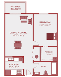 1 bed, 1 bath, 645 sqft, $1,320