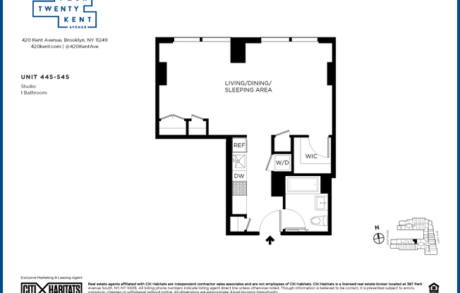 Studio, 1 bath, $4,154, Unit 545