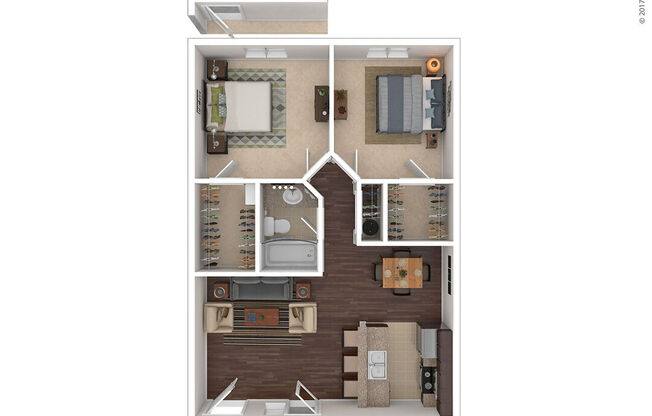 2 beds, 1 bath, 759 sqft, $1,199