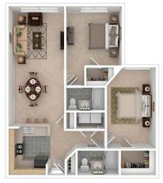 2 beds, 2 baths, 1,033 sqft, $1,309