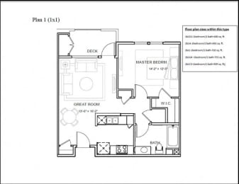 1 bed, 1 bath, 692 sqft, $2,358