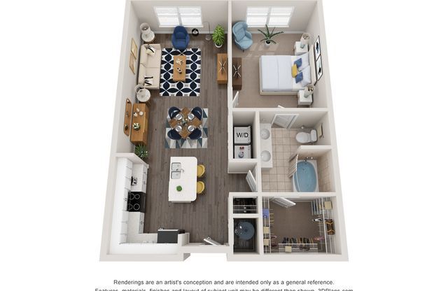 1 bed, 1 bath, 853 sqft, $1,612