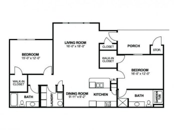 2 beds, 2 baths, 1,563 sqft, $1,380