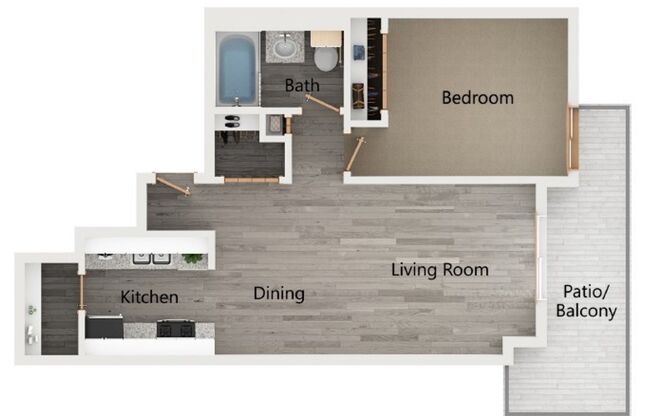 1 bed, 1 bath, 600 sqft, $1,025, Unit 12621