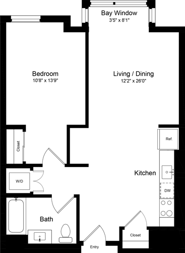 1 bed, 1 bath, 761 sqft, $3,544