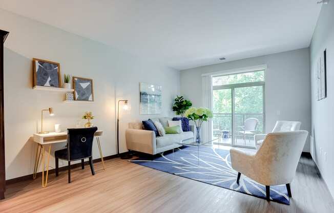 spacious living areas with vinyl flooring at Lake Jonathan Flats, Minnesota