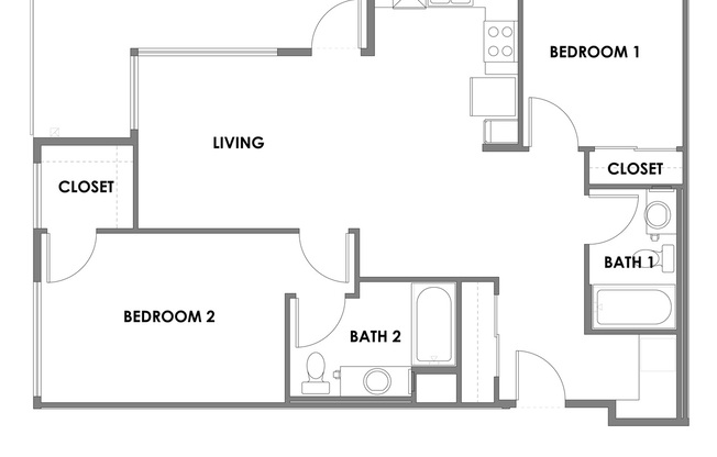 2 beds, 2 baths, 948 sqft, $3,600, Unit 705