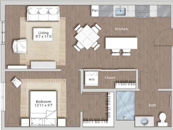 1 bed, 1 bath, 650 sqft, $2,527