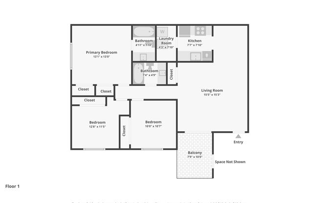 3 beds, 2 baths, 1,258 sqft, $1,813, Unit 24L