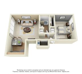 1 bed, 1 bath, 638 sqft, $1,190