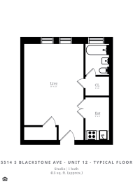 Studio, 1 bath, $1,241