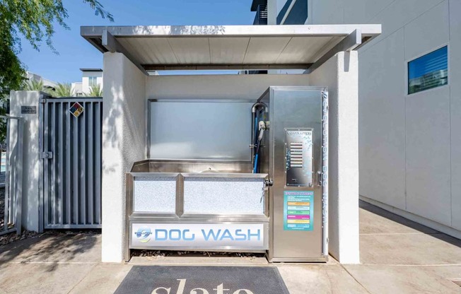 a dog wash is available at the front of the building at slate scottsdale