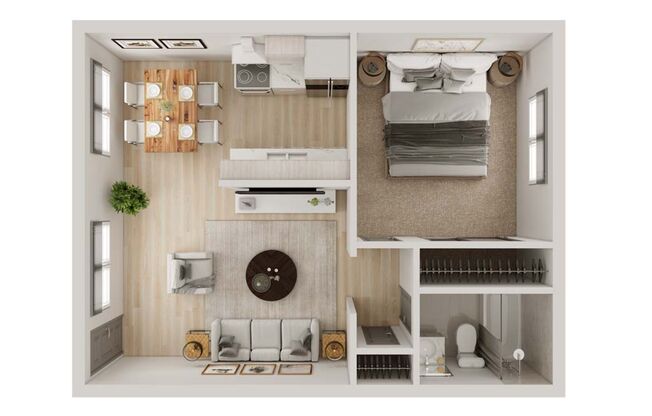 1 bed, 1 bath, 672 sqft, $1,295, Unit 2-25