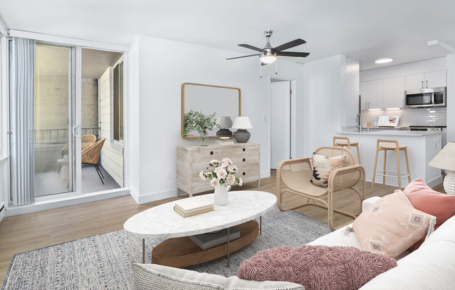 Living Room with Balcony and Hard Surface Flooring