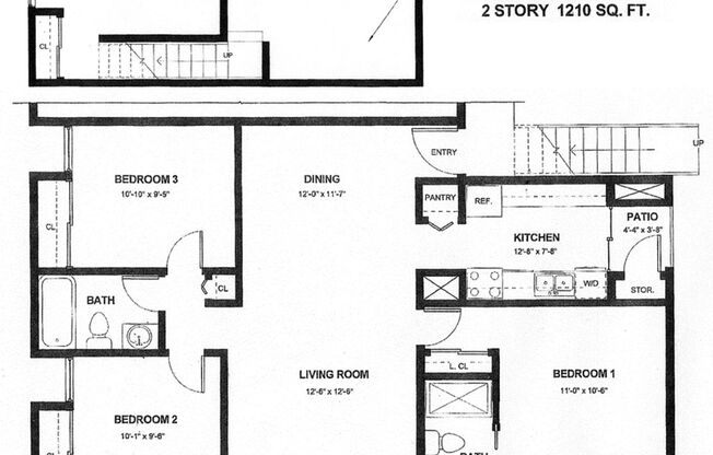 3 beds, 2 baths, 1,210 sqft, $1,575, Unit 223