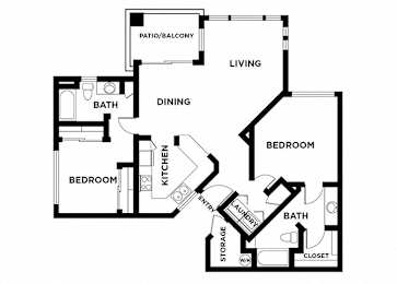 2 beds, 2 baths, 1,042 sqft, $2,074