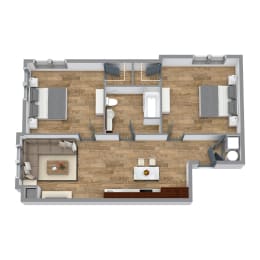 2 beds, 1 bath, 987 sqft, $2,872