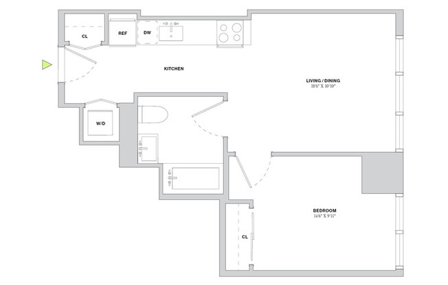 1 bed, 1 bath, $5,350, Unit 56C