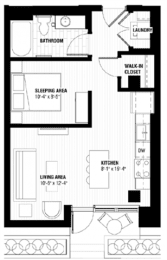 1 bed, 1 bath, 504 sqft, $1,385