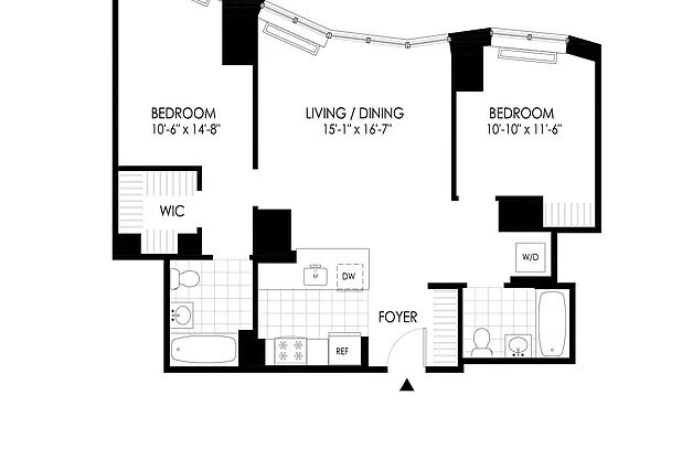 2 beds, 2 baths, $5,990, Unit 402