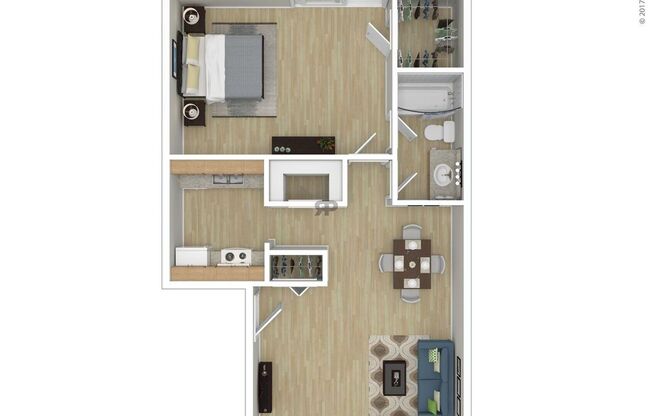 1 bed, 1 bath, 750 sqft, $701