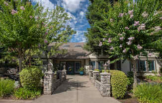 Stanford Heights clubhouse entry bridge