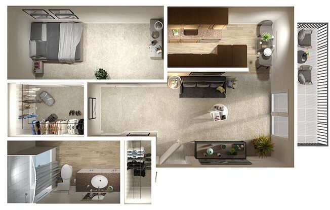 1 bed, 1 bath, 580 sqft, $1,864