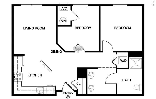 2 beds, 1 bath, 744 sqft, $1,637